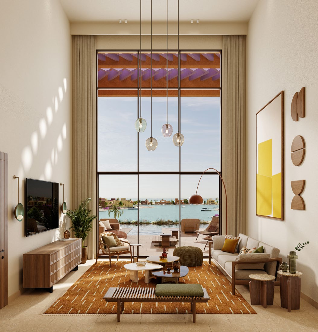 North Bay Highland, El Gouna: Loft living area II (illustrative developer rendering).